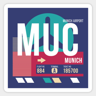 Munich, Germany (MUC) Airport Code Baggage Tag Magnet